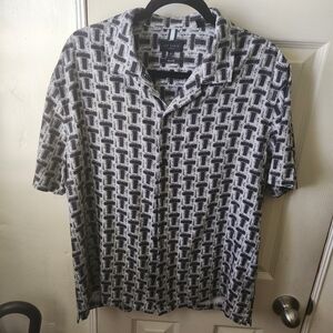 Ted Baker Rhin Geo Print Camp Men's Shirt, Size 5 (UK)/ XL (US)